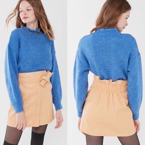 Maisie Belted Snap Faux Leather Skirt